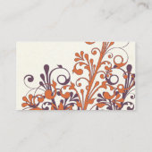 秋のフローラ結婚のプレイスカード又はエスコートカード プレイスカード (裏面)