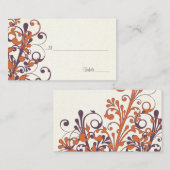 秋のフローラ結婚のプレイスカード又はエスコートカード プレイスカード (正面/裏面)