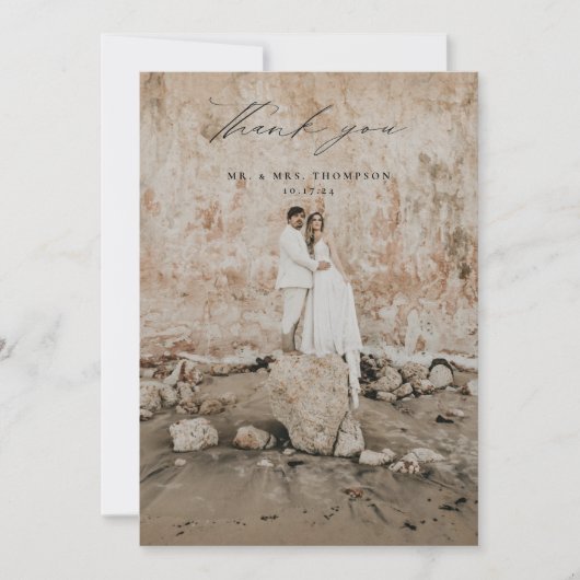 秋のフローラ結婚の写真 サンキューカード (正面)