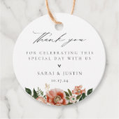 秋のフローラ結婚の感謝メッセージカード フェイバータグ (正面)