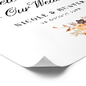 秋のフローラ結婚の歓迎サイン ポスター (角)