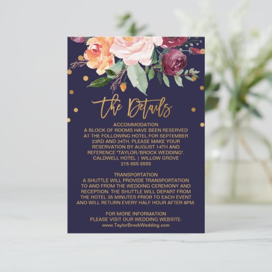 秋のフローラ結婚の詳細のエンクロージャカード エンクロージャーカード (スタンド正面)