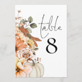 秋のフローラ結婚カボチャのテーブル番号 (裏面)