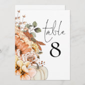 秋のフローラ結婚カボチャのテーブル番号 (正面/裏面)