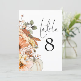 秋のフローラ結婚カボチャのテーブル番号