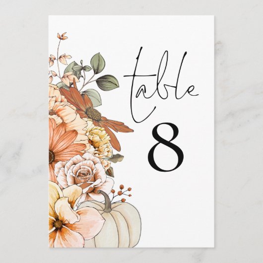 秋のフローラ結婚カボチャのテーブル番号 (正面)