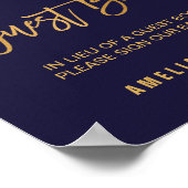 秋のフローラ結婚ズゲストブックサイン ポスター (角)