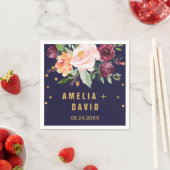 秋のフローラ結婚ズ スタンダードカクテルナプキン (インサイチュ)