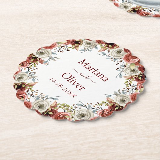 秋のフローラ結婚ズ ペーパーコースター (アングル)