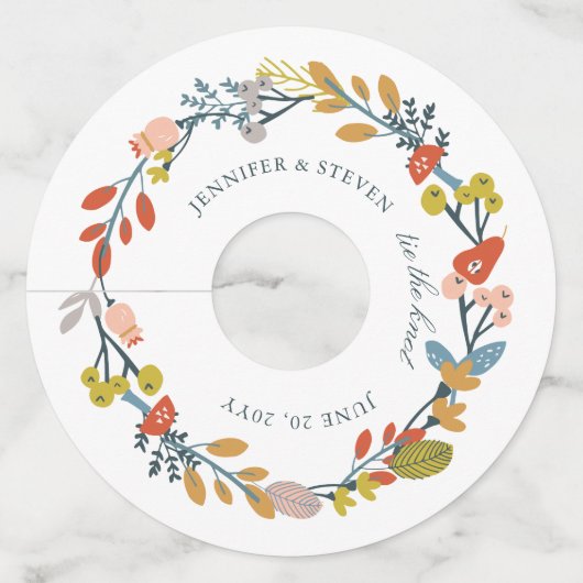 秋のフローラ結婚ズ ワイングラスタグ (正面)