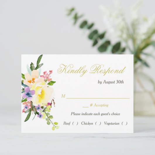 秋のフローラ結婚リハーサルディナーRSVP 出欠カード (スタンド正面)