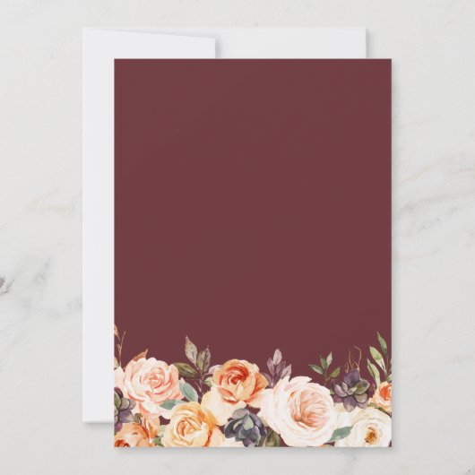 秋のフローラ結婚延期カード 招待状 (裏面)