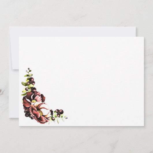 秋のフローラ結婚式の日付を保存 セーブザデート (裏面)