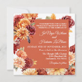 秋のフローラ結婚式招待状スクエア 招待状 (正面)