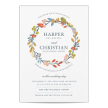 秋のフローラ結婚式招待状