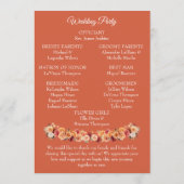 秋のフローラ結婚式 プログラム (裏面)