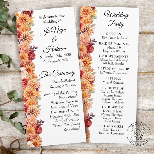 秋のフローラ結婚式 プログラム