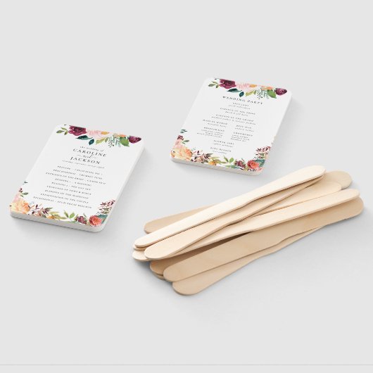 秋のフローラ結婚式 プログラム ハンドファン (組立なし)