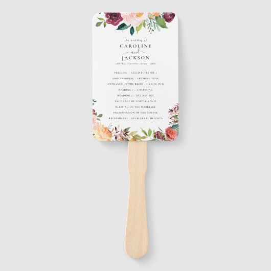 秋のフローラ結婚式 プログラム ハンドファン (正面)