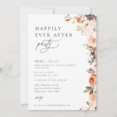 秋のフローラ自然がパーティーの後ずっと幸せに 招待状 (正面)