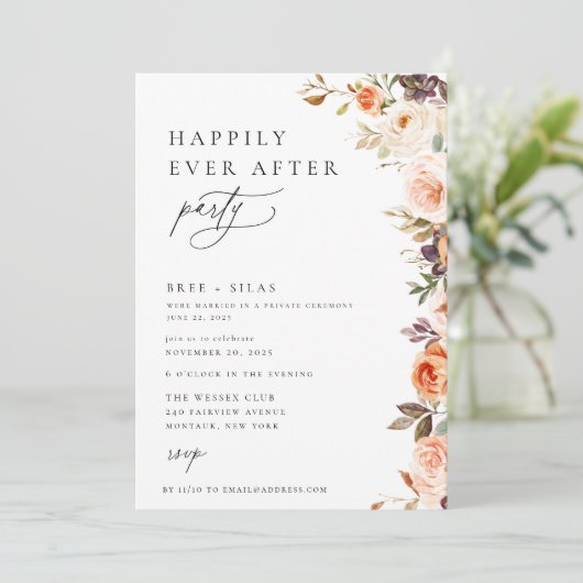 秋のフローラ自然がパーティーの後ずっと幸せに 招待状 (スタンド正面)