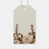 秋のフローラ自然トーンウォーターカラー秋の結婚式 ギフトタグ (裏面)