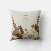 秋のフローラ自然トーンウォーターカラー秋の結婚式 クッション (裏面)