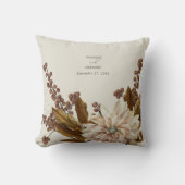 秋のフローラ自然トーンウォーターカラー秋の結婚式 クッション (正面)