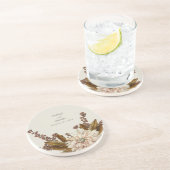 秋のフローラ自然トーンウォーターカラー秋の結婚式 コースター (側面)