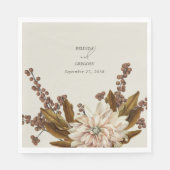秋のフローラ自然トーンウォーターカラー秋の結婚式 スタンダードランチョンナプキン (正面)