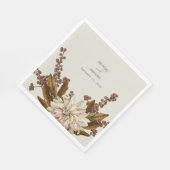 秋のフローラ自然トーンウォーターカラー秋の結婚式 スタンダードランチョンナプキン (角)