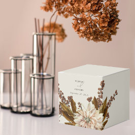 秋のフローラ自然トーンウォーターカラー秋の結婚式 フェイバーボックス