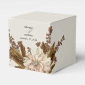 秋のフローラ自然トーンウォーターカラー秋の結婚式 フェイバーボックス (正面サイド)