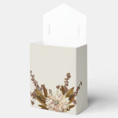 秋のフローラ自然トーンウォーターカラー秋の結婚式 フェイバーボックス (オープン)