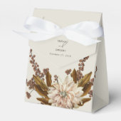 秋のフローラ自然トーンウォーターカラー秋の結婚式 フェイバーボックス (正面サイド)