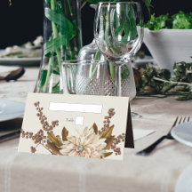 秋のフローラ自然トーンウォーターカラー秋の結婚式