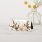 秋のフローラ自然トーンウォーターカラー秋の結婚式 プレイスカード (正面)