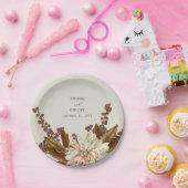 秋のフローラ自然トーンウォーターカラー秋の結婚式 ペーパープレート (パーティー)