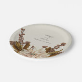 秋のフローラ自然トーンウォーターカラー秋の結婚式 ペーパープレート (アングル)