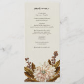 秋のフローラ自然トーンウォーターカラー秋の結婚式 メニュー (正面)