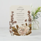 秋のフローラ自然トーンウォーターカラー秋の結婚式 招待状 (スタンド正面)