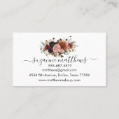 秋のフローラ花バラ水彩 名刺 (裏面)