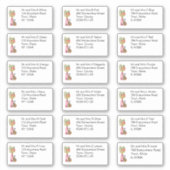 秋のフローラ花器個人名と住所 シール (正面)