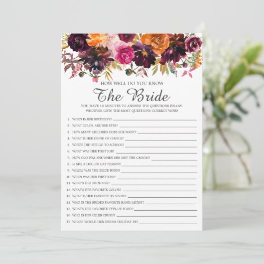 秋のフローラ花嫁の試合をどれほどよく知っているか 招待状 (スタンド正面)