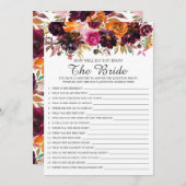 秋のフローラ花嫁の試合をどれほどよく知っているか 招待状 (正面/裏面)