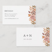 秋のフローラ詳細結婚ズ エンクロージャーカード (正面/裏面)