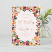 秋のフローラ誕生日招待状任意の年齢 招待状 (スタンド正面)