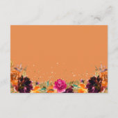 秋のフローラ金ゴールドグリッターバーンオレンジ結婚ズ エンクロージャーカード (裏面)