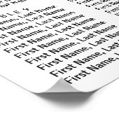 秋のフローラ金ゴールド結婚グリッターの座席表 ポスター (角)