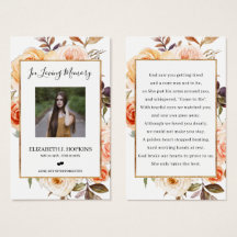 秋のフローラ金箔フレームフォト祈りの言葉カード